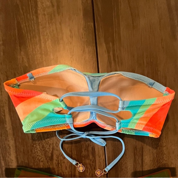Sunshine 79 for La Blanca - Mod Color Block Bandeau Strapless Bikini Top - Sz 2 - Picture 2 of 4
